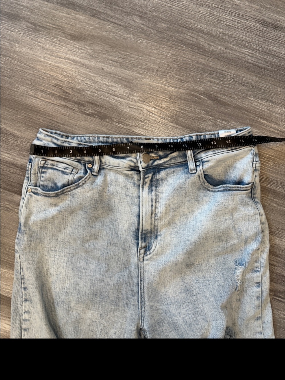 Light Blue Distressed Wide-Leg Women's Jeans - Picture 7 of 7